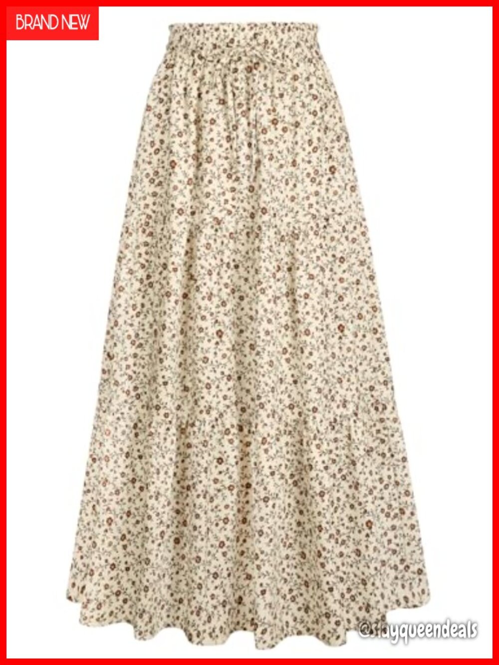 Women's Flowy Tiered Ruffle Maxi Skirt with Pockets High Waist